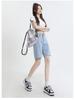Women's High-Waisted Retro Denim Shorts - Trendy, Versatile, Slimming, Loose-Fit, Summer Five-Point Pants.