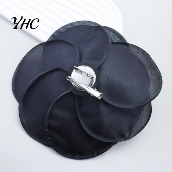 Broche Camélia Occasion Formelle Corsage Style Français Grand Tissu Maillé Mariée Marié Costume de Mariage Manteau Fête de Bal Robe Vêtements Applique Patch DIY