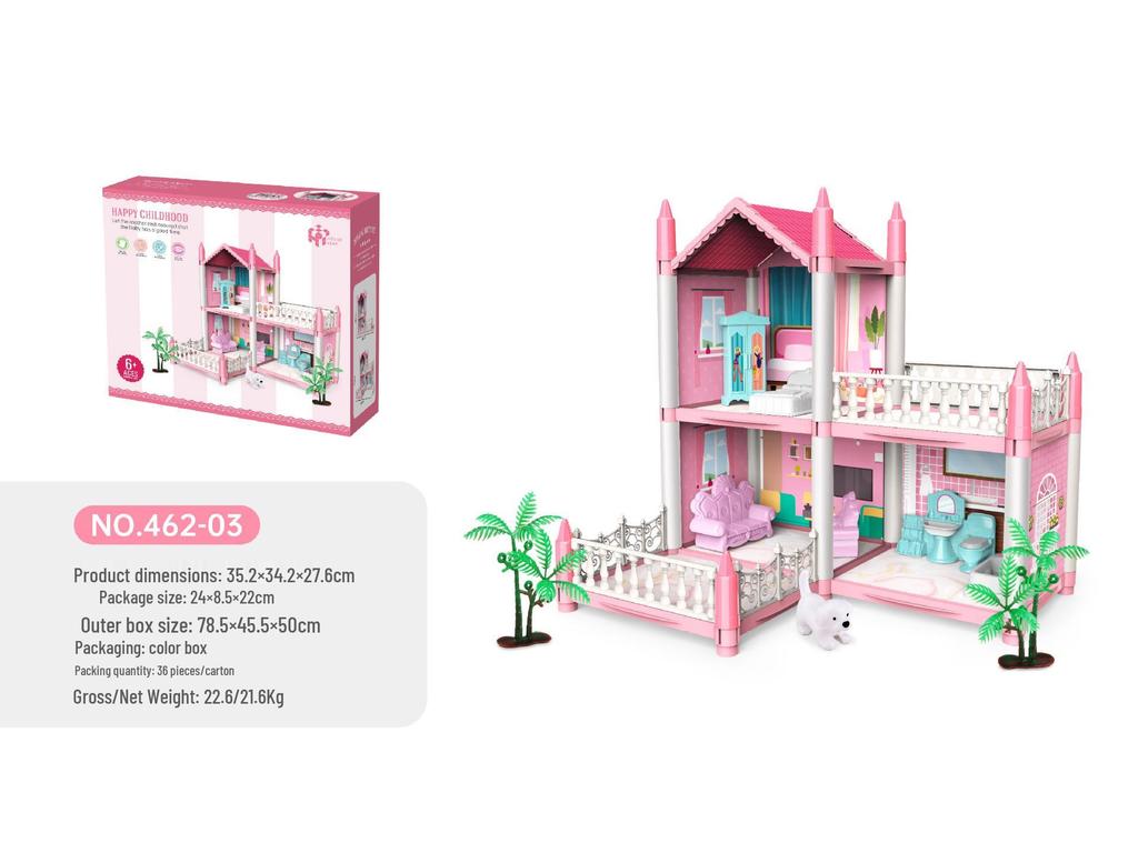 DIY Princess Dollhouse Castle Villa for Girls