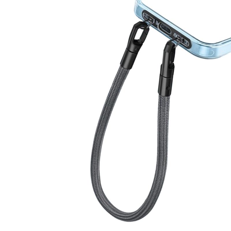 Not Loss Double Hook Phone Lanyard Side Mount Pad Metal Lanyard Clip with Two Rings Corrosion Resistant Clip for Phone