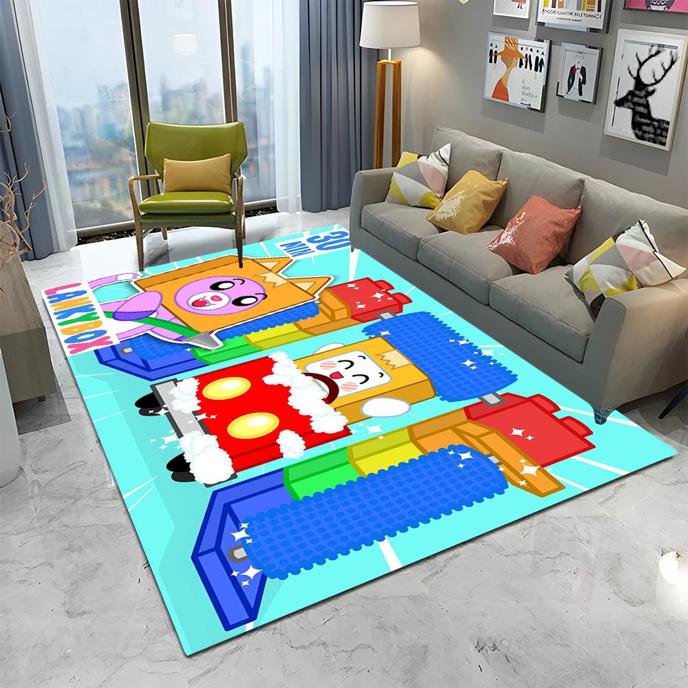 Happy Foxy Boxy and Rocky Lankybox Carpet Rug for Home Living Room Bedroom Sofa Doormat Decor,kids Area Rug Non-slip Floor Mat