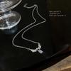Women Light Luxury Minimalist Angel Wing Moonstone Drop Pendant Titanium Steel Clavicle Necklace