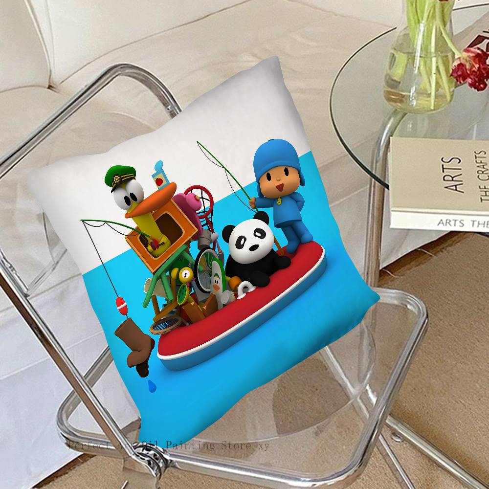 Cartoon P-Pocoyos Cute Pillow Case Fashion Square Pillowcase Bedroom Sofa Room Ins Decoration Leisure Cushion Cover