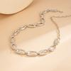 Fashion Metal Hollow Oval Splicing Waist Chain, Simple Geometric Chain Belt Body Chain