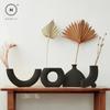 Homlly Plutto Minimalist Boho Geometric Nordic Ceramic Decor Pampas Flower Vase