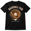 Ready To Play Baseball Graphic T-Shirt Sports Fan Black Tee Gift