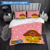 Cute Du-ggee Adventure 3pcs K-pop music group Bedding set,Ideal for Bedroom, Dormitory,Including Duvet Cover And 2pcs Pillowcases,Fan gifts