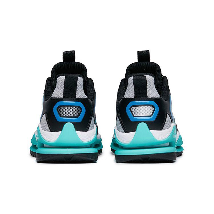 Anta Resilient Technology Shock Absorption Non-Slip Wear-Resistant Low-Top Running Shoes Kids Sneaker Silver Black Blue 312215571-4