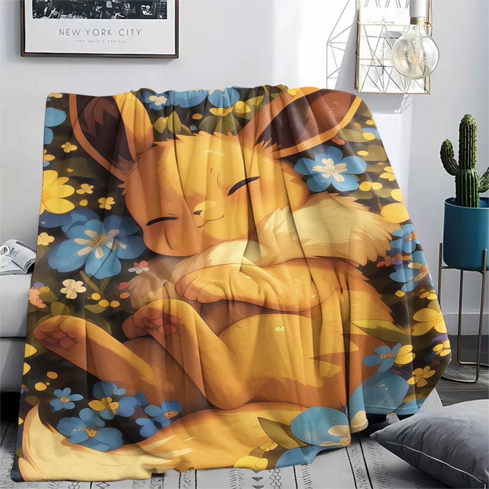 1Pc Fantasy Majin Buu Print Flannel Blanket, High quality Comfortable for All Seasons, Home Decor, Warmth and Comfort, Perfect for Christmas Gifts