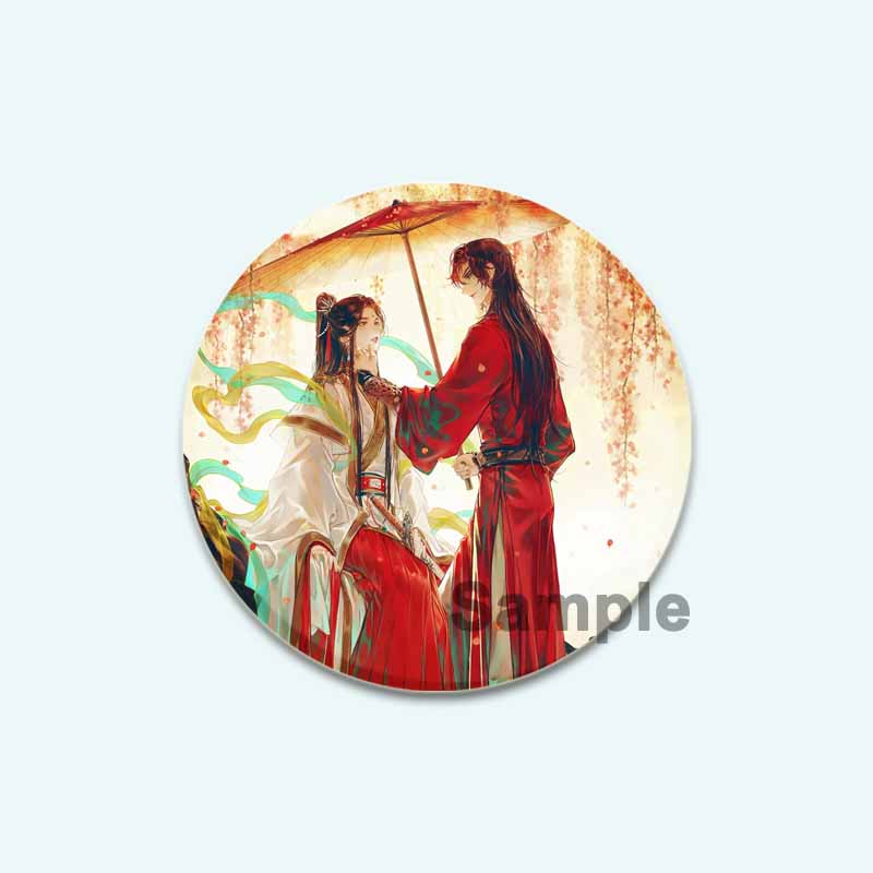 32/44/58 mm Anime Heaven Official's Blessing Badge Hua Cheng/Xie Lian Cartoon-Broschen, handgefertigt, niedliche Emaille-Anstecker als Schmuck, Geschenk-Accessoire