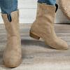 Simple Suede Medium Boots New Style Quality Platform Luxury Boots Autumn Winter Cowboy Boots Shoes Zapatos Mujer Size 36-43