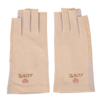 Manicure Gloves UV Protection Stretchy Breathable Fingerless Fiber Cotton Nail Lamp Gloves for Home