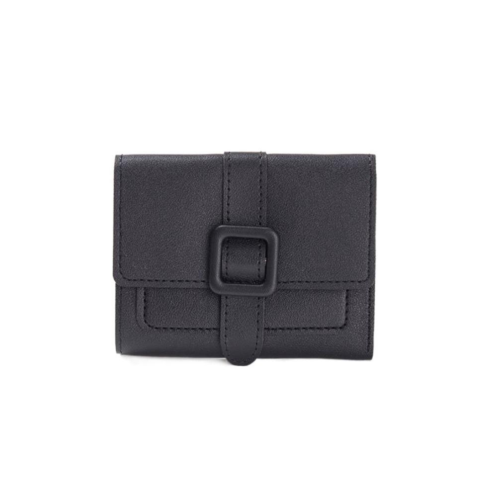 

ПВХ Короткий кошелек Повседневный держатель для карт Простая сумка для карт Женщины чёрный