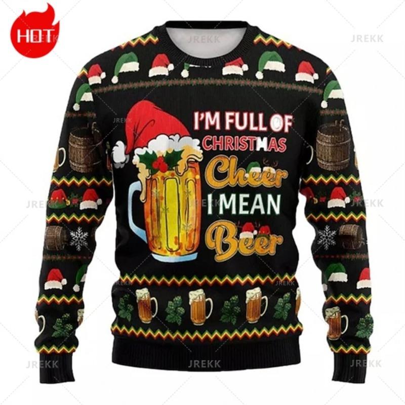 Gingerbread Man 3D Printing Sweatshirts Vintage Happy Christmas Graphic Round Neck Hoodie Fashion Ugly Christmas Sweatshirt Tops