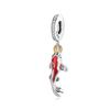 S925 Sterling Silver Starfish, Dolphin, and Turtle Charm Bracelet with Beaded Accessories