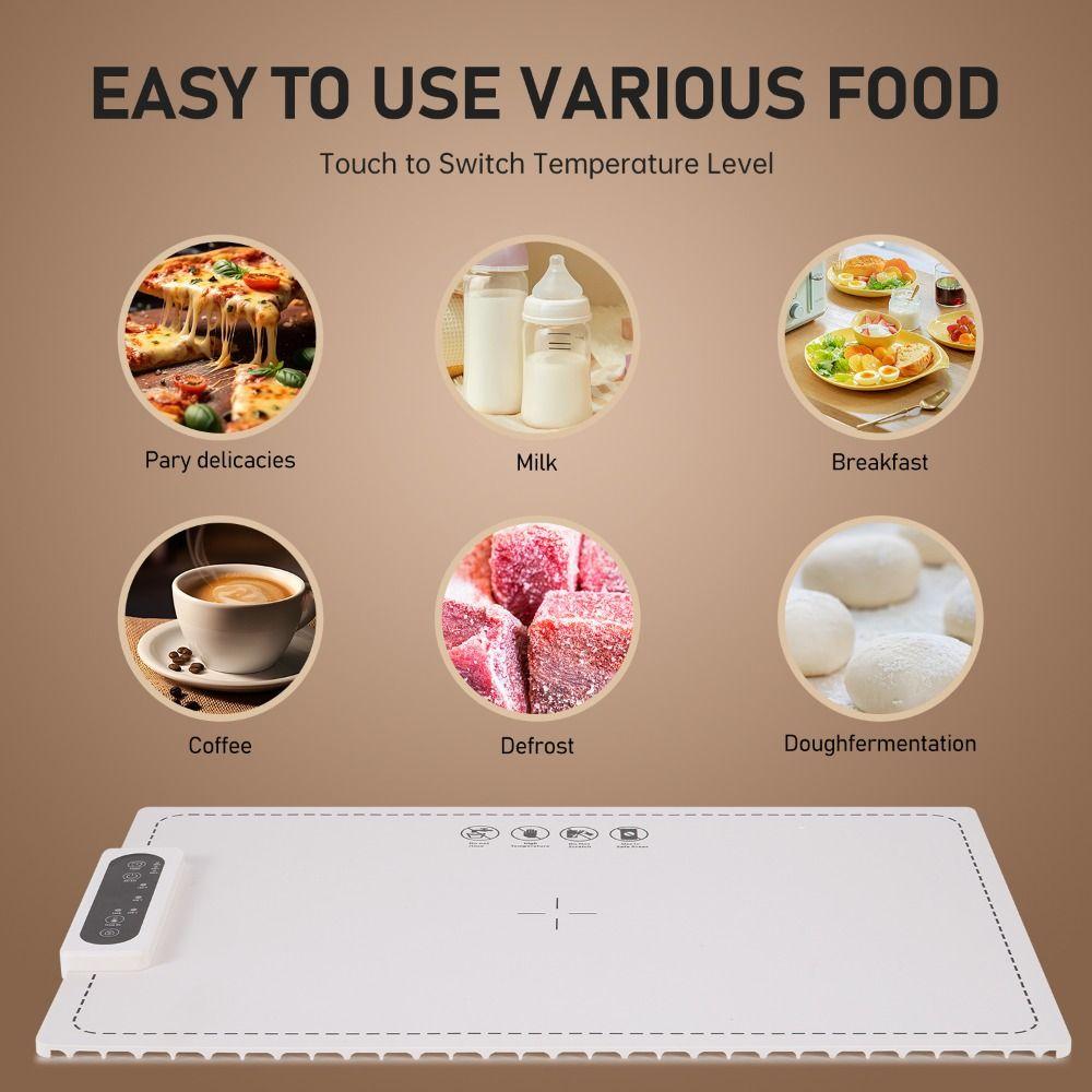Foldable Food Warm Tray 3 Modes Silicone Food Warmer Mat Electric Insulation Board  Dining Table