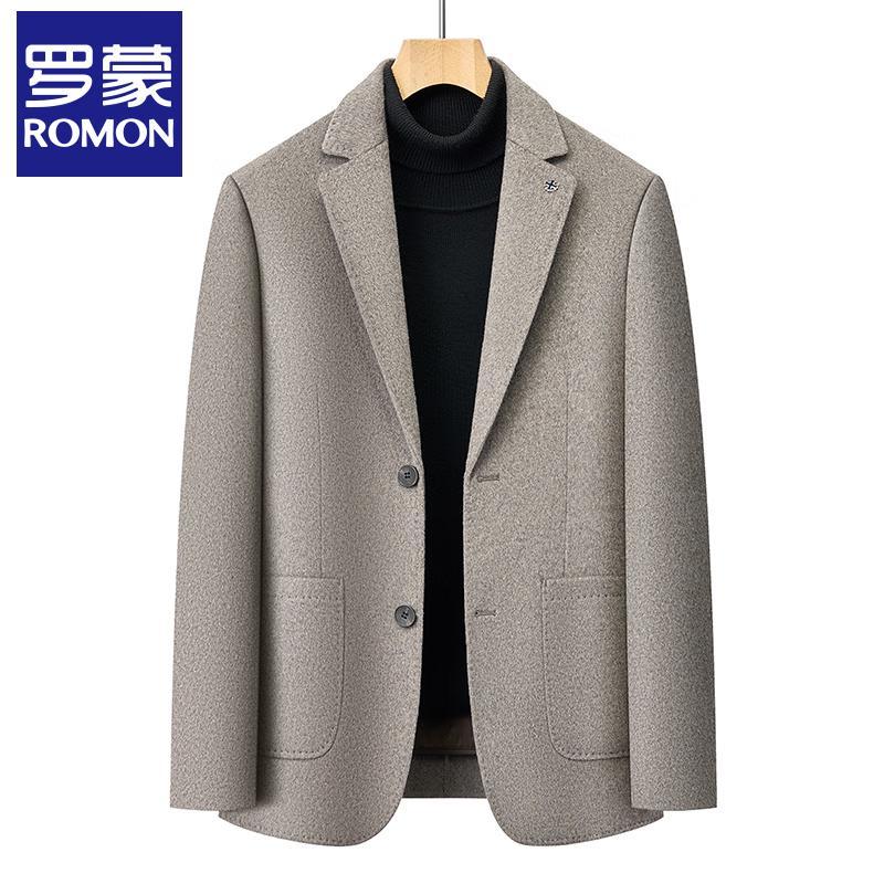 Luomeng Men's Wool Blend Business Casual Blazer with Removable Down Liner