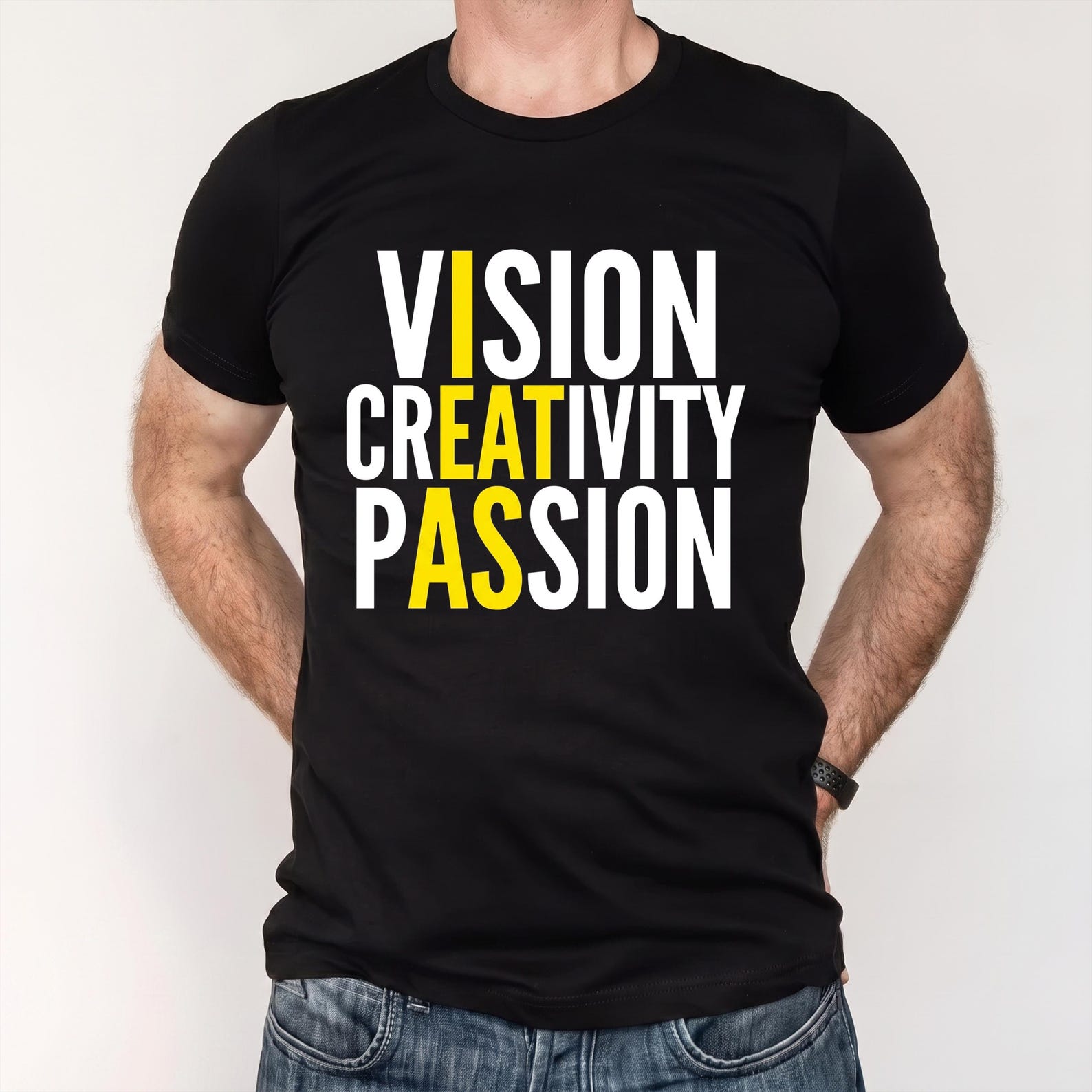 Vision Creativity Passion Shirt, Minimalist Typography Tee, Motivational Graphic T Shirt, Creative Mindset Gift, Entrepreneur Unisex Tee XL