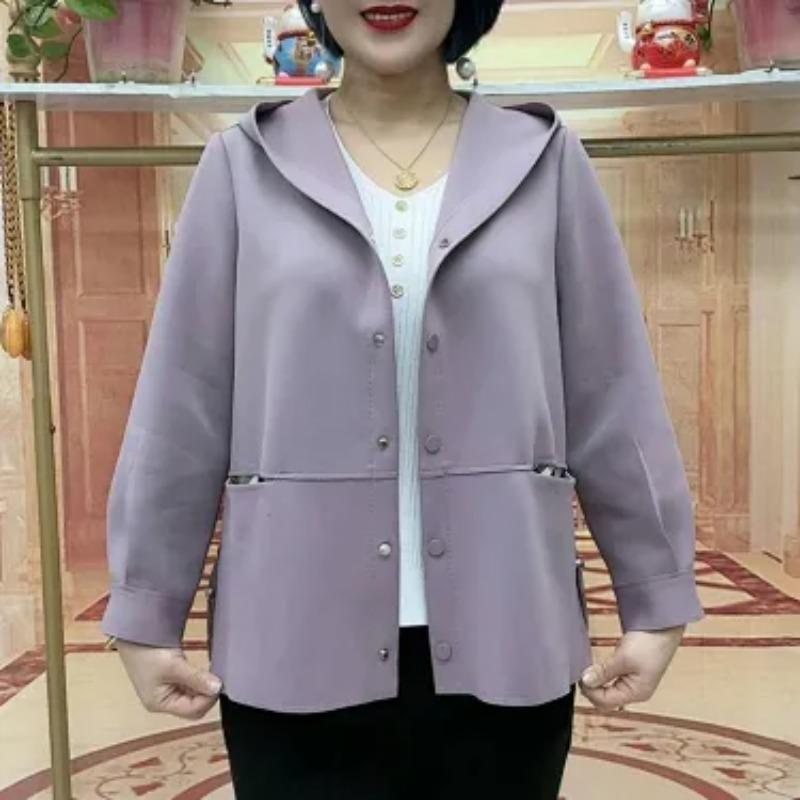 Plus Size Fashion Solid Color Women Hooded Short Casual Outerwear Coat