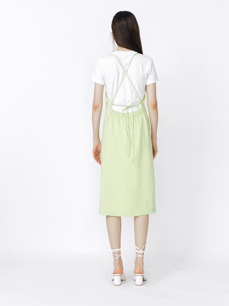 Minderly Backless Strap Dress - Yellow Green