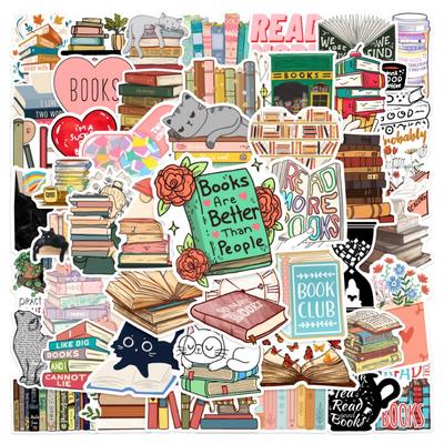 10/25/50pcs Reading Books Stickers for DIY Suitcase Water Bottle Phone Guitar Laptop Car Scrapbooking Skateboard