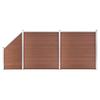 WPC Fence Set: 2 Square Panels + 1 Diagonal Panel 446 x 186 cm Brown