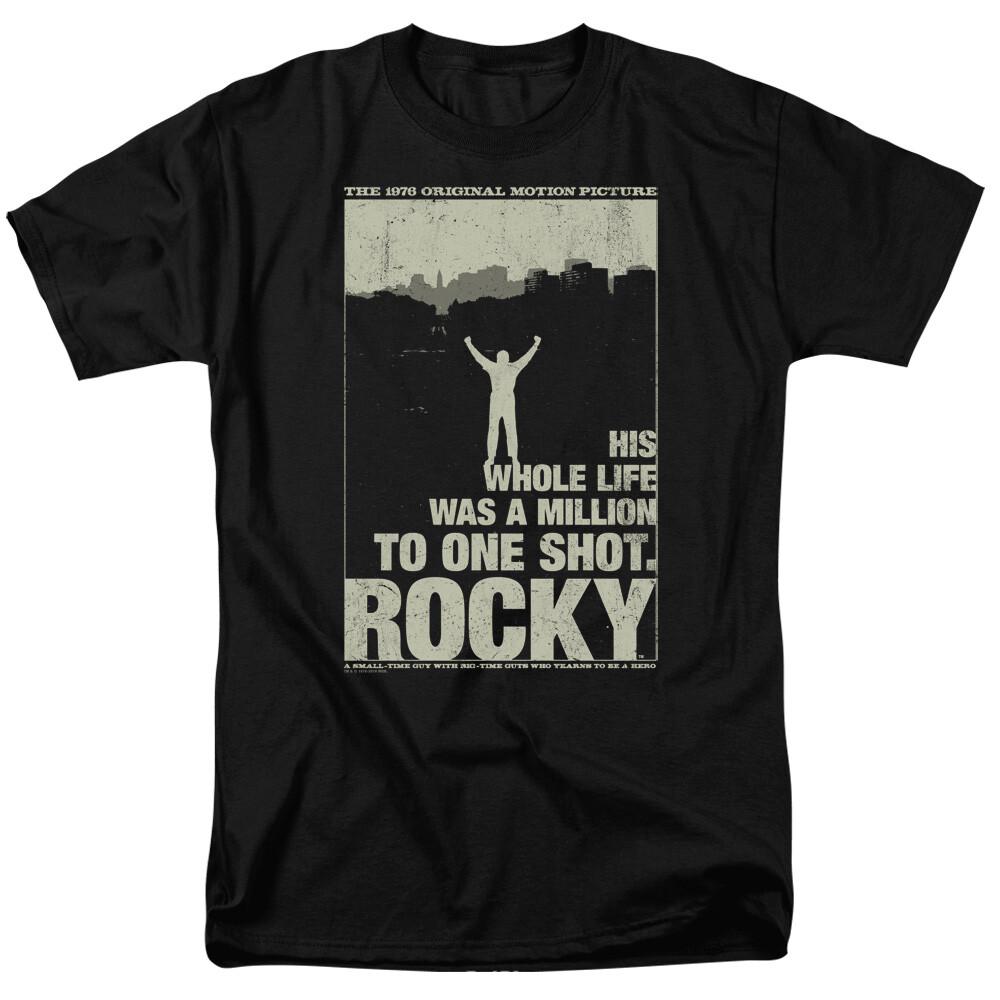 Rocky Silhouette T Shirt Mens Licensed Boxing Movie Creed Balboa Black L