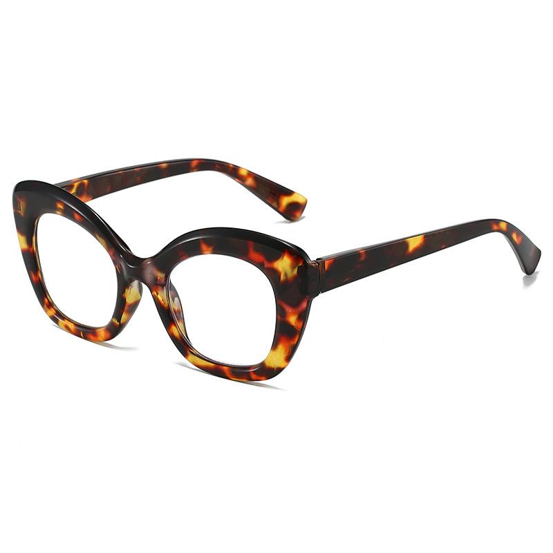 Fashionable and Personalized Cat Eye Presbyopia Glasses Advanced Retro Tortoiseshell Thick Frame Anti Blue Light Glasses