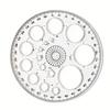 1pc 360-Degree Rotating Round Ruler - Transparent Blue Template with Circles & Degrees for Drafting, Patchwork, Office