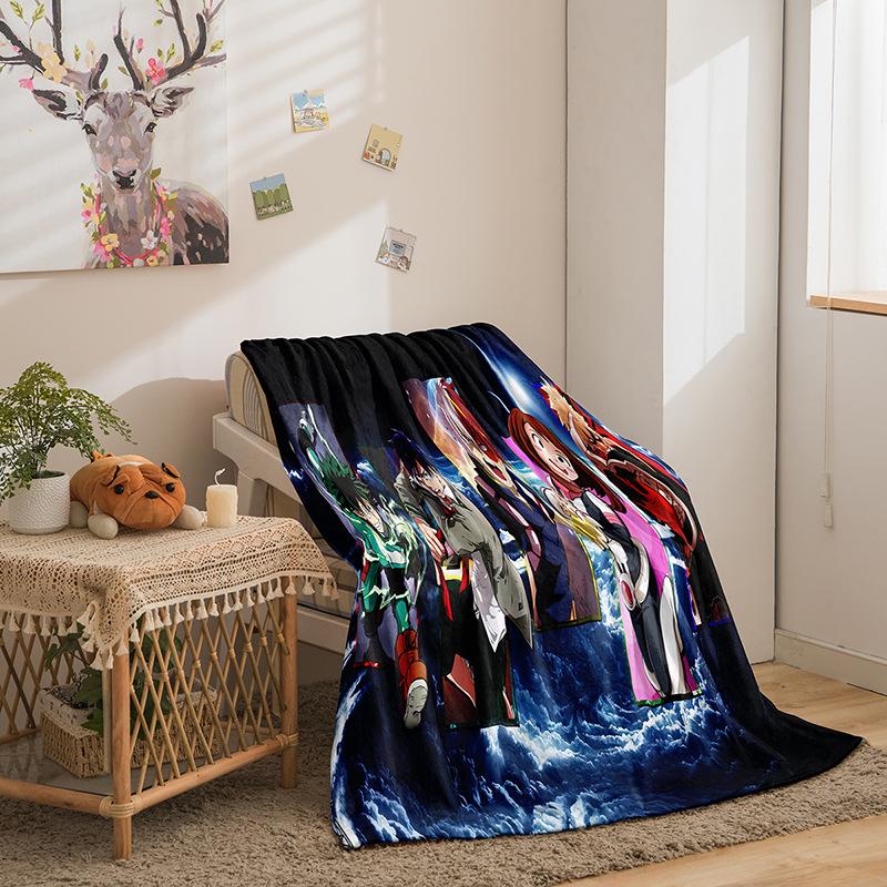 Kreskówkowa Seria Bohaterów Akademia Dwustronny Flanelowy Koc z Cyfrowym Drukiem 3D Koc