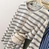 Women's Autumn Color-Block Striped Long-Sleeve Casual T-Shirt