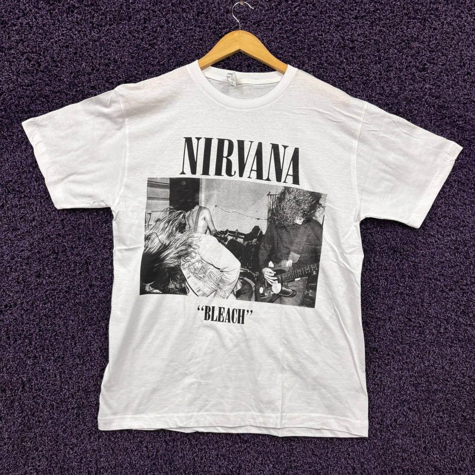 Nirvana Bleach Debut Sub-Pop Album Art Grunge Band T-Shirt L S