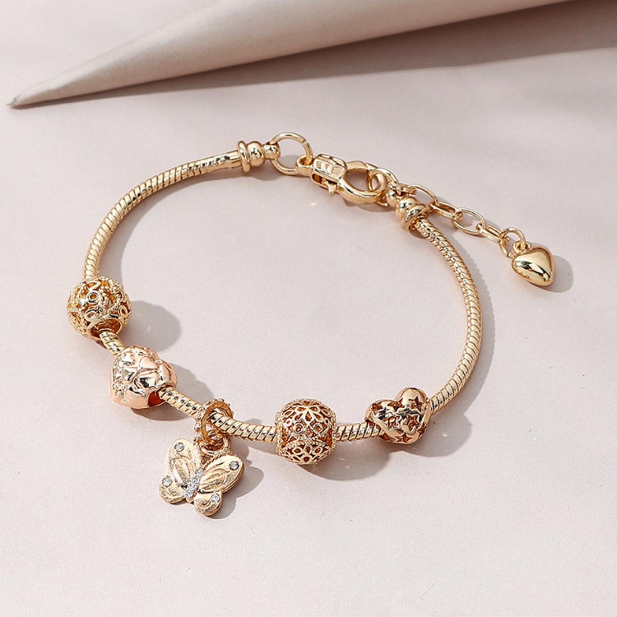 

1 Women s Fashion Multi Element Beaded Love Pan Family Bracelet Bracelet Bracelet, Daily Wear Party Accessories