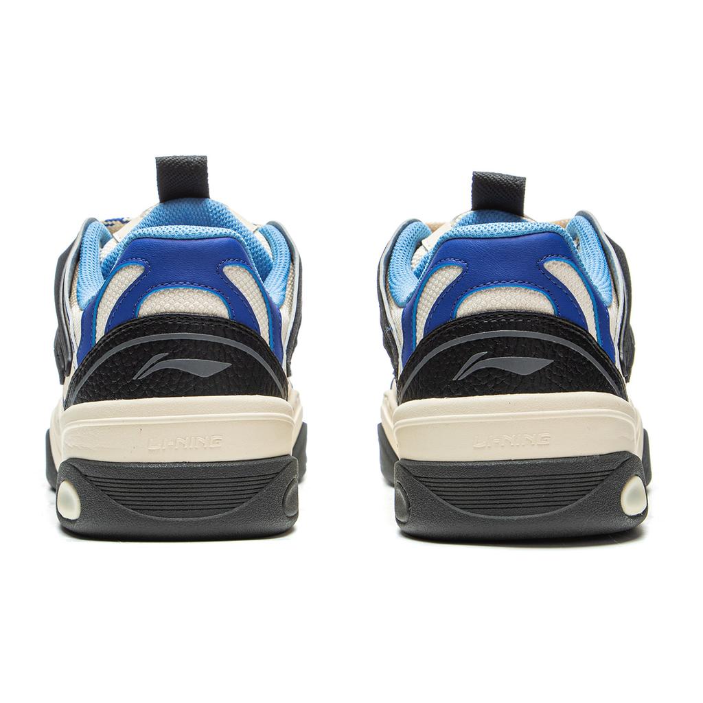 New LiNing Expedition 3 Abrasion Resistant Breathable Low Top Skateboard Shoes Men's White Gray Blue AGCV325-4