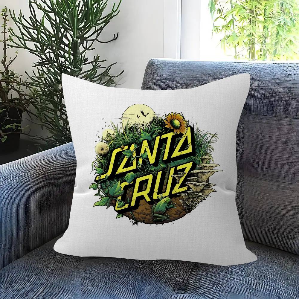 Fashion Skateboard Brand Santa Cruz Pillow Gifts Home Office Furnishings Bedroom Sofa Car Cushion Cover Case 45x45cm