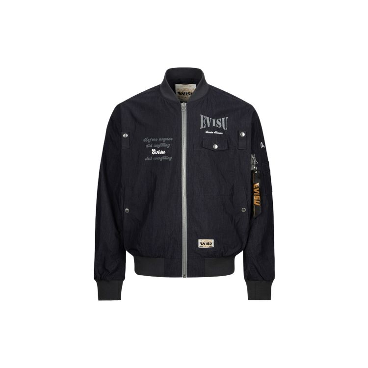 Evisu Estampado de Logo Floral Gaviota Bordado Ajustada Casual Versátil Chaqueta Chaquetas de Hombre 2ESHTM4JK8005LFCT