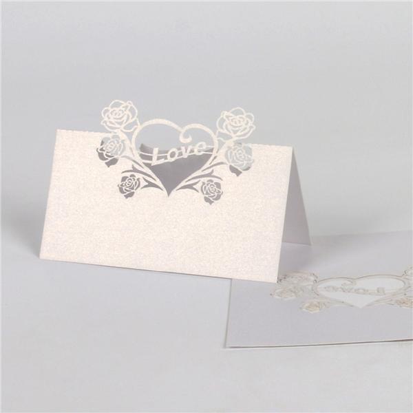 White 50PCS Hollow Floral Cut Name Place Card Table Decoration Small Tent Cards for Wedding Party White 50PCS Hollow Floral Cut Name Place Card Table Decoration Small Tent Cards for Wedding Party