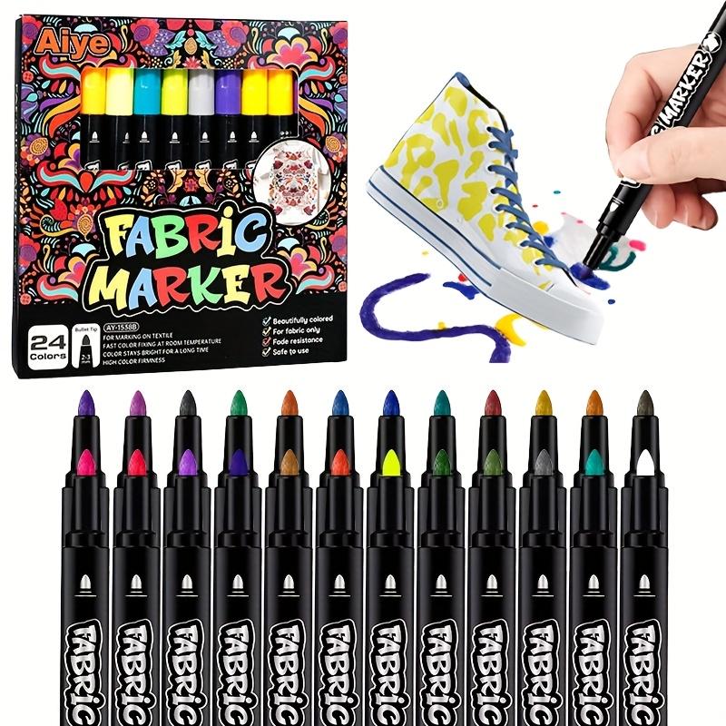 Permanent Fabric Markers, Colorful Fabric Pens, Non-Toxic,Washable,Waterproof and Fade-Resistant,Fabric Decoration for Clothing