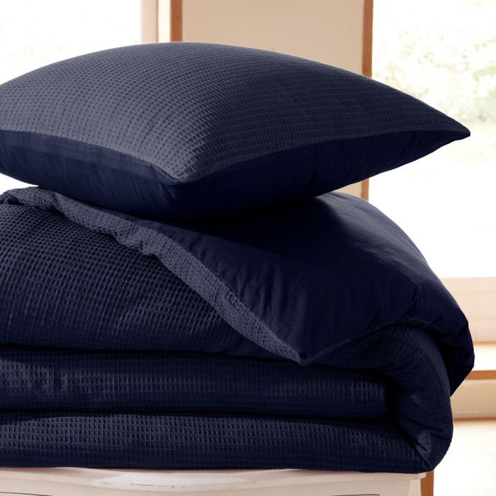 "Honeycomb" Duvet Cover Set 260 X 240 for Double "King Size" Bed 160 To 180 Cm - Night Blue Honeycomb