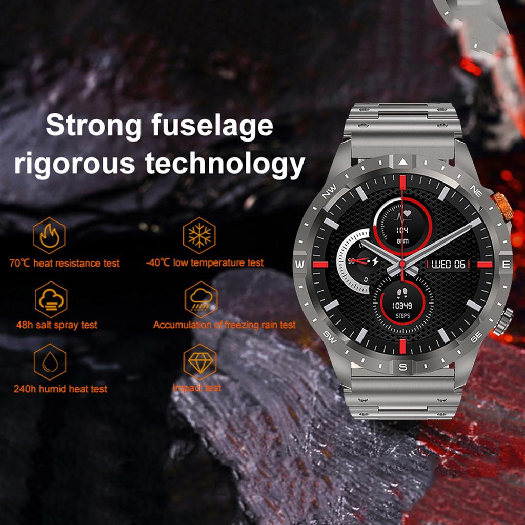 AK57 Waterproof Fitness Bracelet Health Monitor Bluetooth-compatible Call Smart Watch,Steel Strap