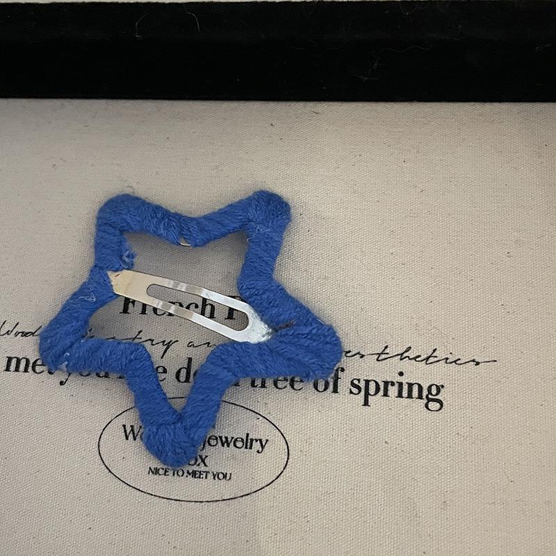 

Заколка для волос «Маленькая голубая звезда» для женщин: Пятиконечный, Новый стиль, Боковая клипса, Клипса BB, Головной убор, Элегантный дизайн