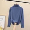Top ajustado para mujer de cuello semi alto, camiseta gruesa de manga larga para debajo para otoño invierno