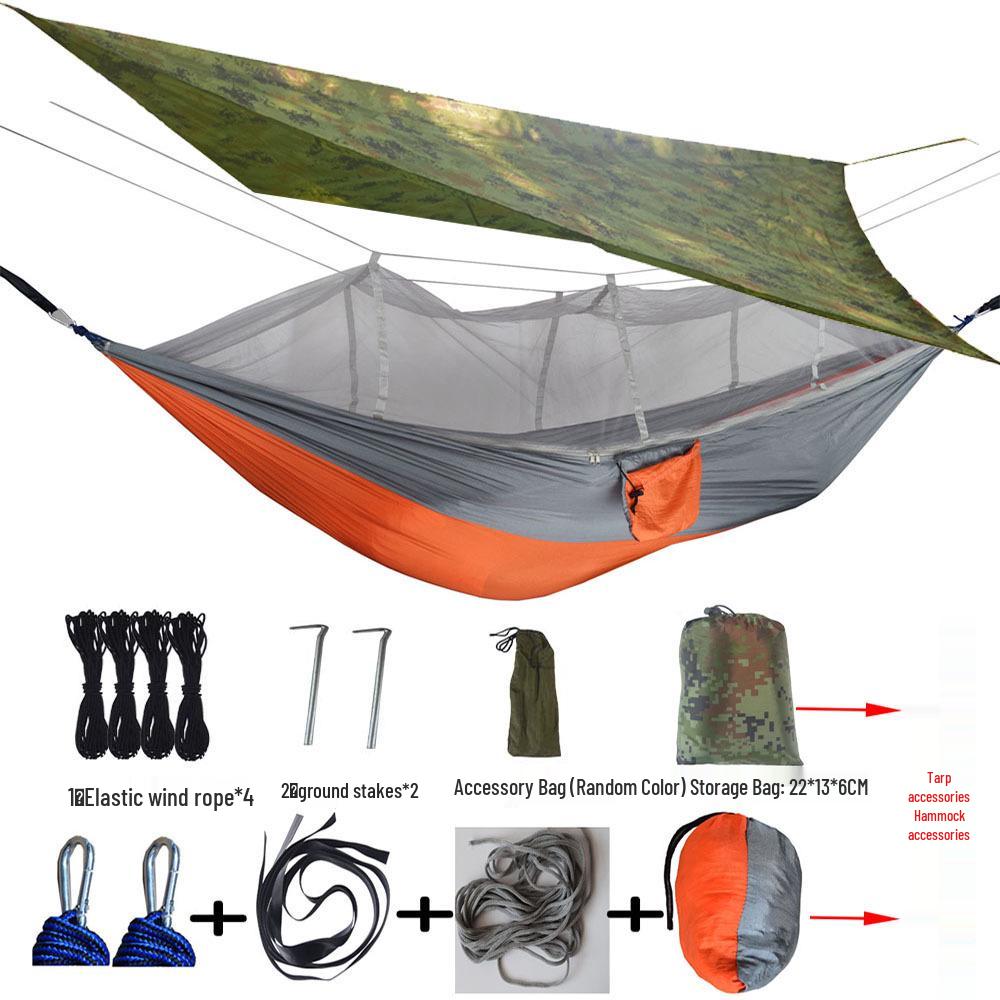 Waterproof Outdoor Mosquito Repellent Sunshade Hammock with Canopy