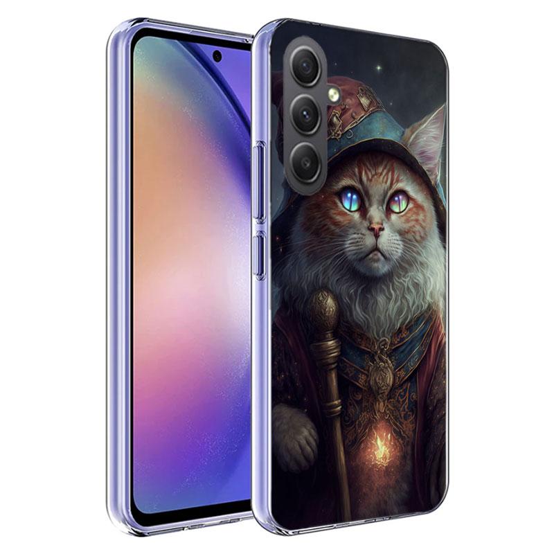 Halloween Magic Cat Phone Case for Samsung A16 A26 A36 A56 A17 A37 A57 A07 A06 A02S A03 A04S A05S Galaxy Note 20 10 A50S A71 A51