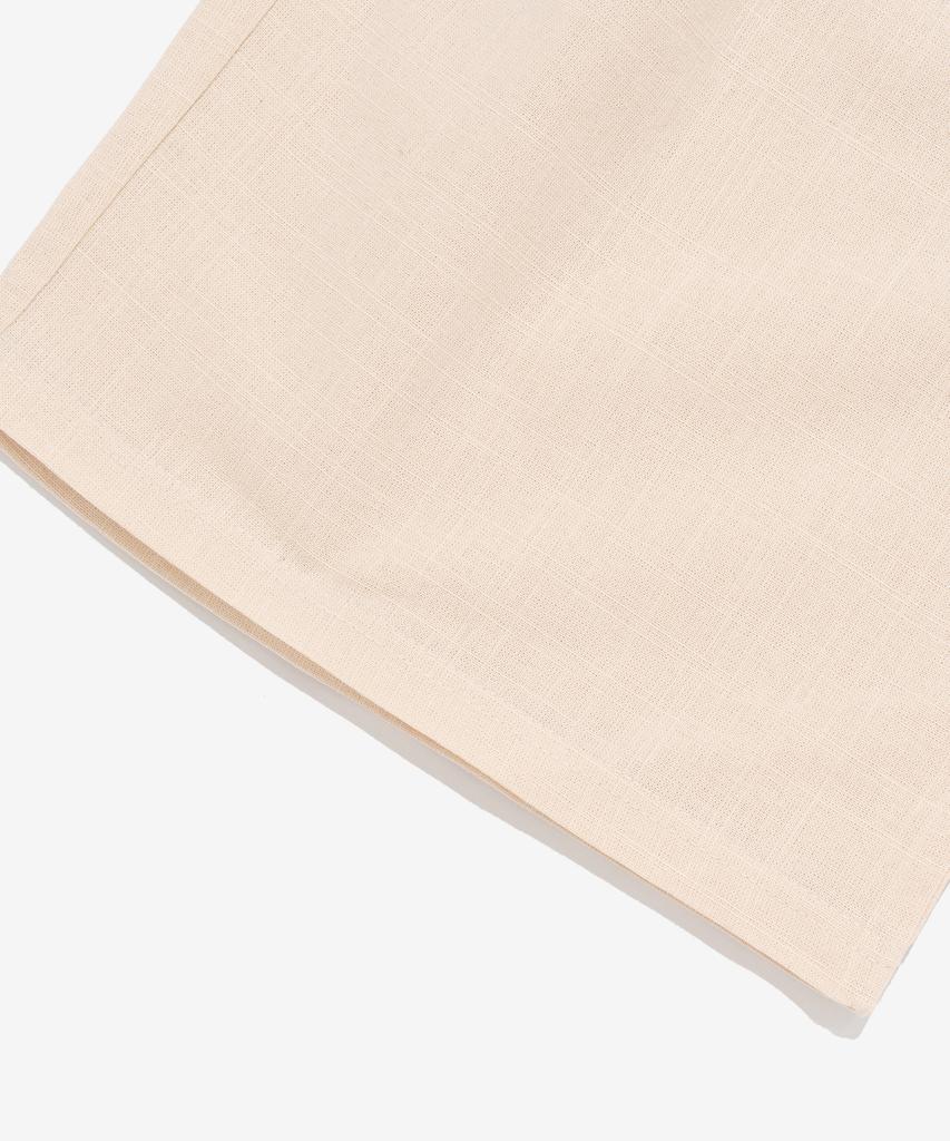 CARGOBROS Linen-Like Pintuck Wide Pants (Beige)