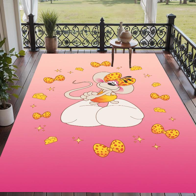 Kristall-Samt-Teppich mit Diddl-Design, Weiche rutschfeste Bodenmatte für Wohnzimmer Schlafzimmer Dekoration