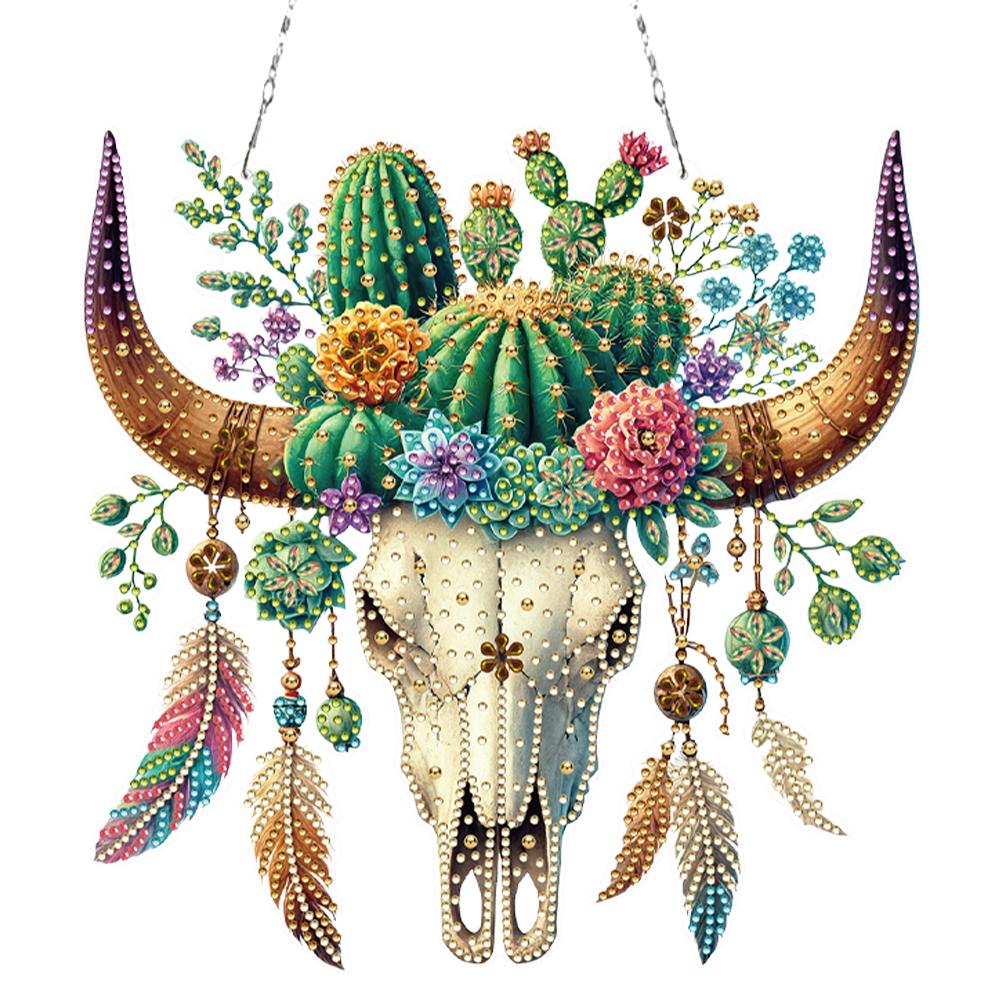 Acrylic 2D Flat DIY Special Shape Hanging Diamond Art Kits Rhinestone Diamond Art Window Pendants DIY Home Decor Hanging Charm