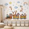 30*90cm Cartoon Animal Train Wall Sticker Removable PVC Wall Decoration for Nursery Room Kids Bedroom Home Decor