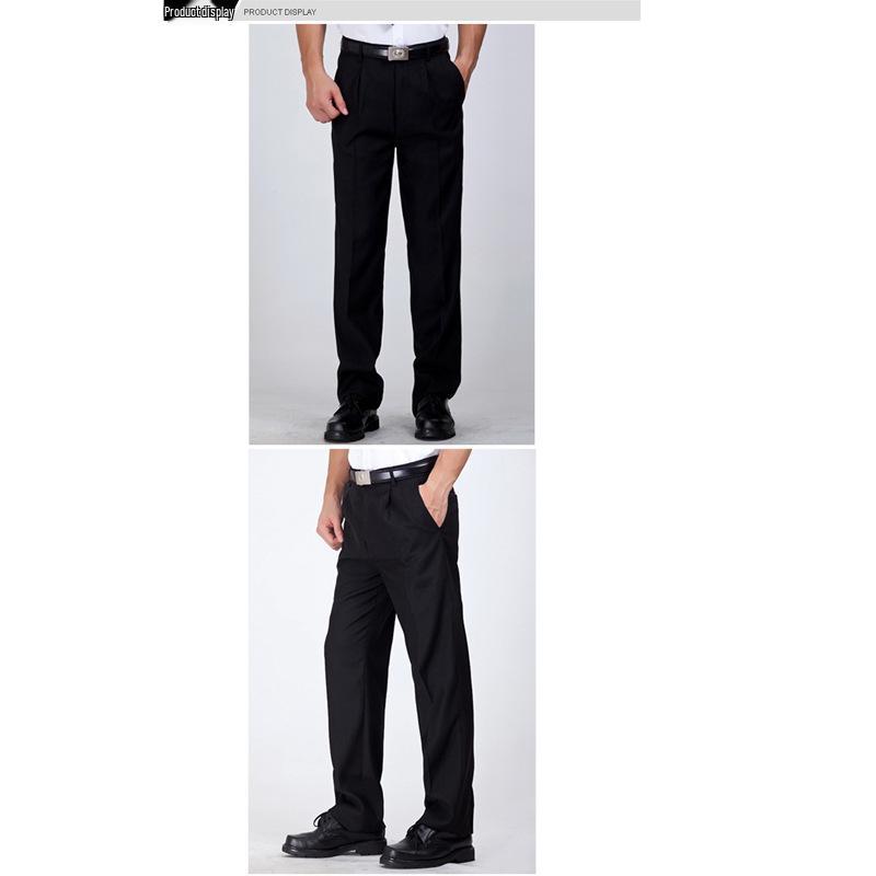 Men's Black Non-Iron Work Pants - Autumn/Winter Suit or Chef Wear, Free Shipping