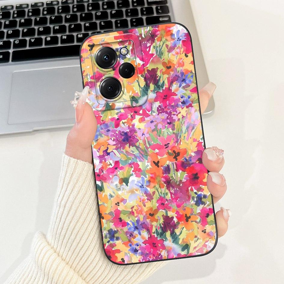 For Xiaomi Poco X5 Pro 5G Case Fashion Butterfly Daisy Flowers Soft Silicone Cover For Xiaomi PocoX5 X5Pro Full Protection Funda